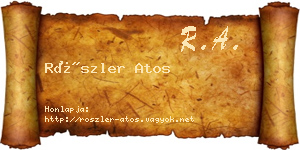 Röszler Atos névjegykártya